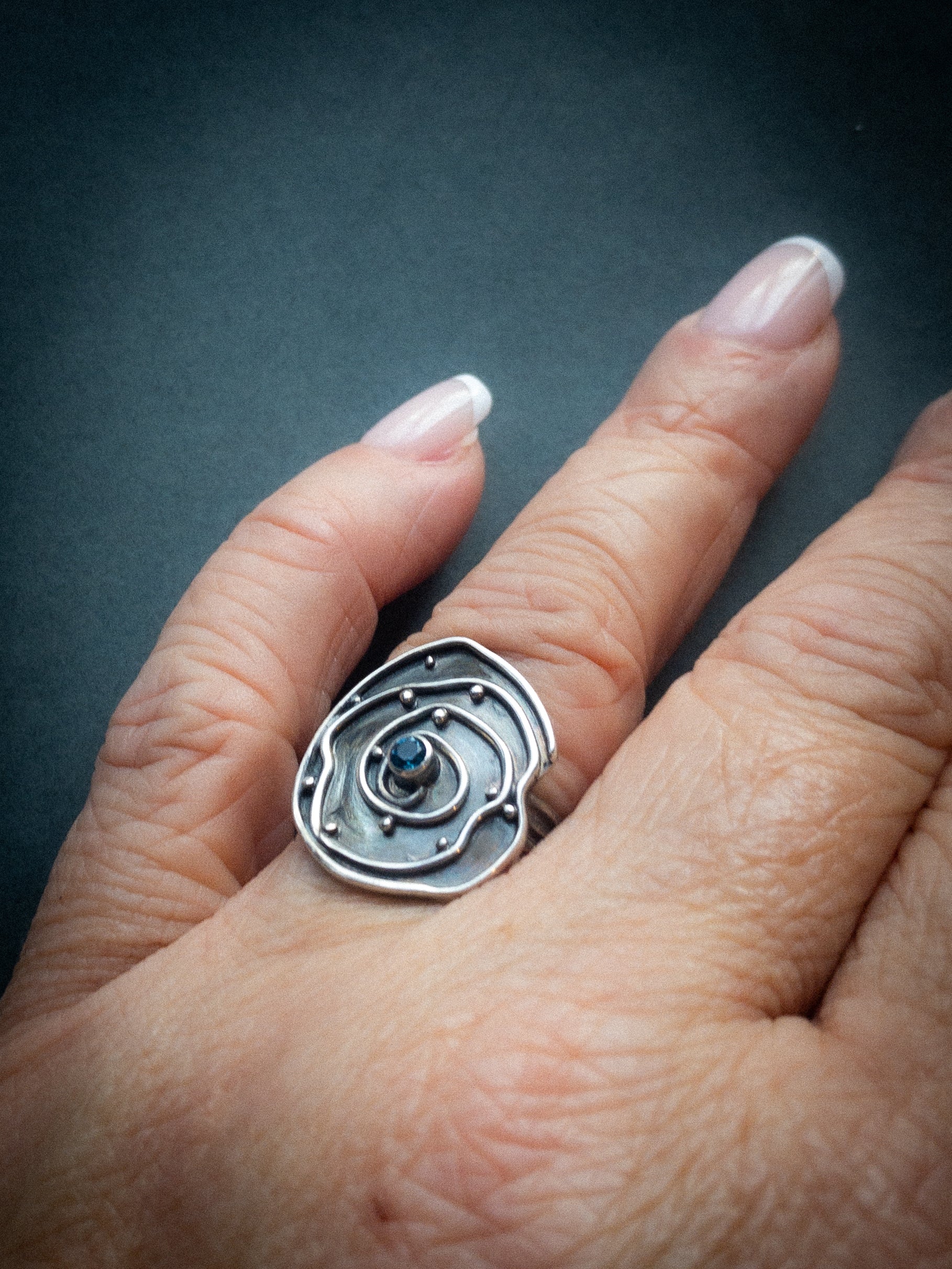 Tide Pool Ring with London Blue Topaz – Ten26 Studio Jewelry