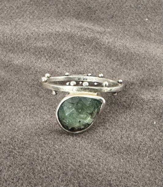 Mint Green Kyanite Seedling Ring in Sterling Silver