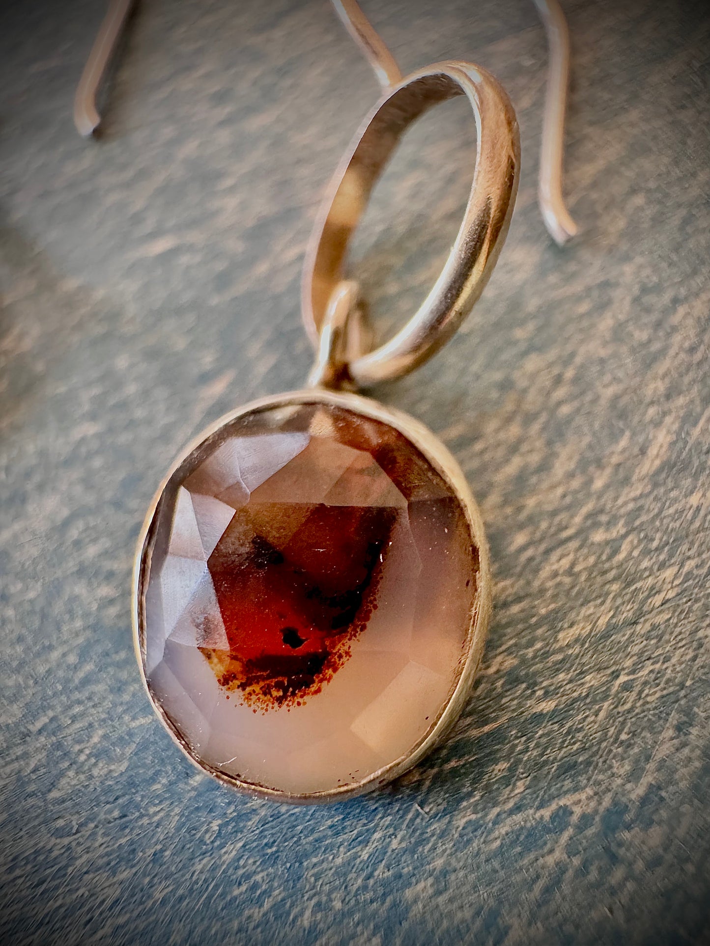 Montana Agate Simple Drop Earrings in Sterling Silver
