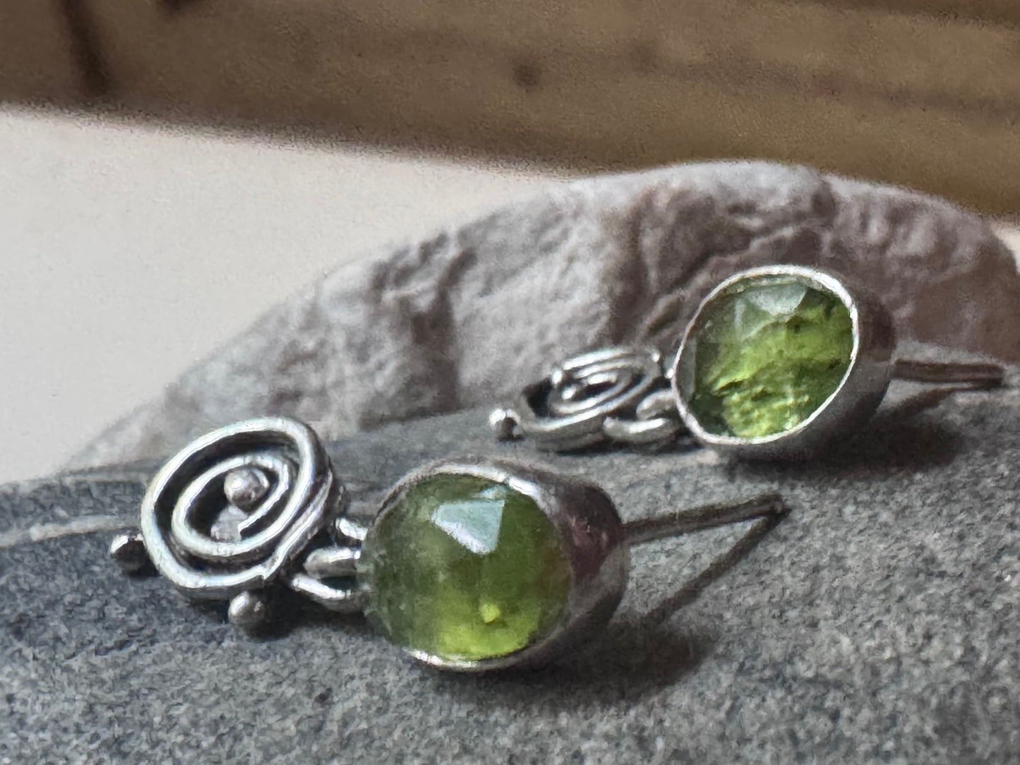 Peridot Sterling Silver Tide Pool Drop Earrings