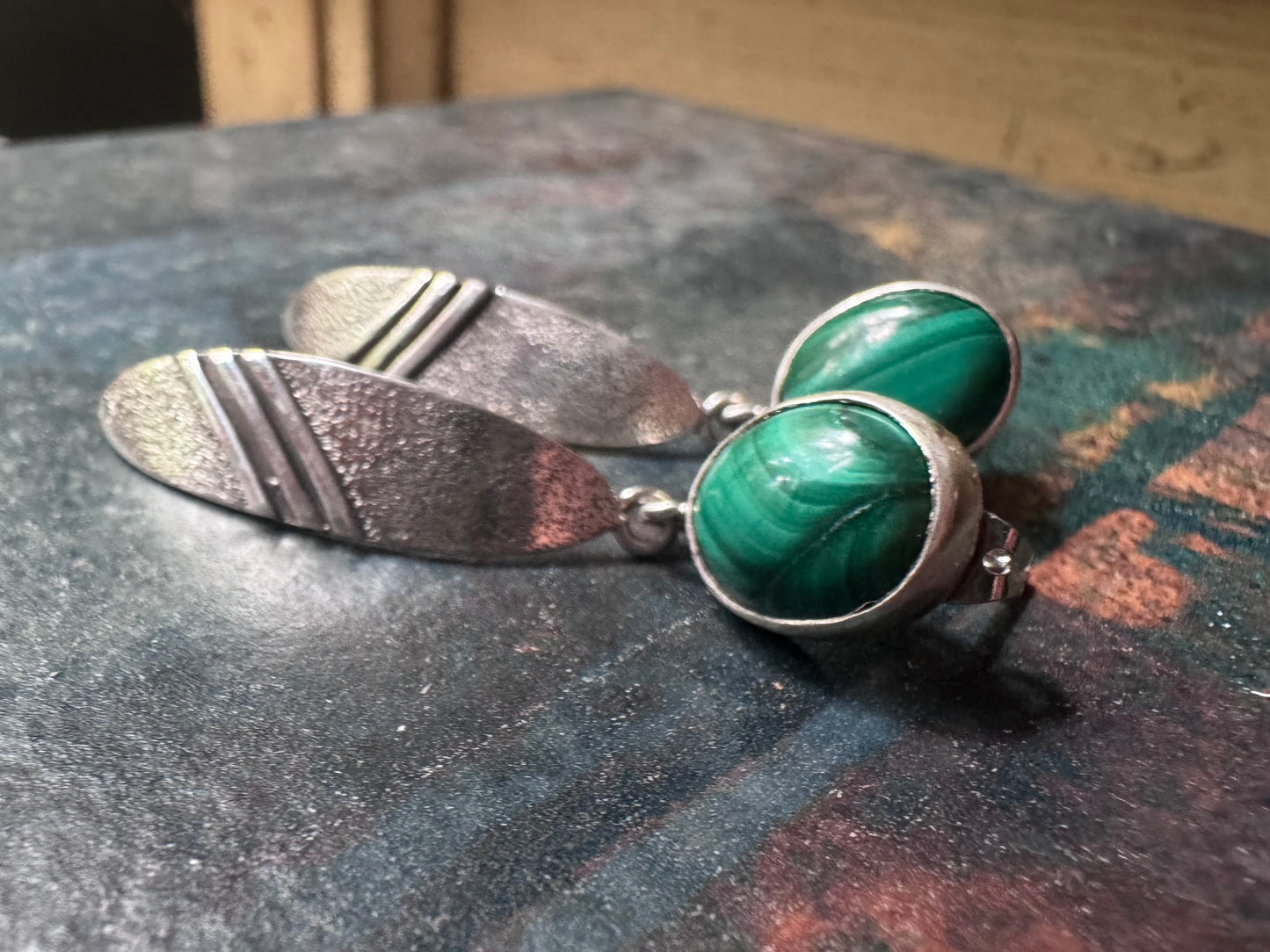 Malachite Drop Earrings