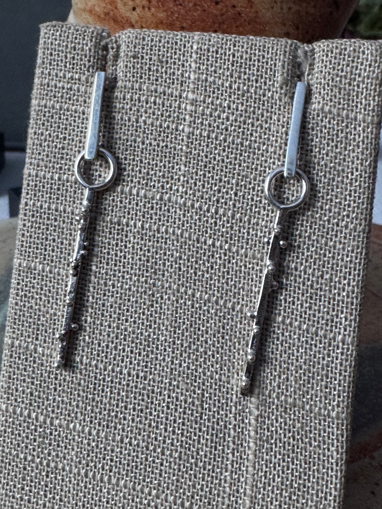 Sterling Silver Minimalist Drop Post Earrings - Everyday Styled Handmade Jewelry