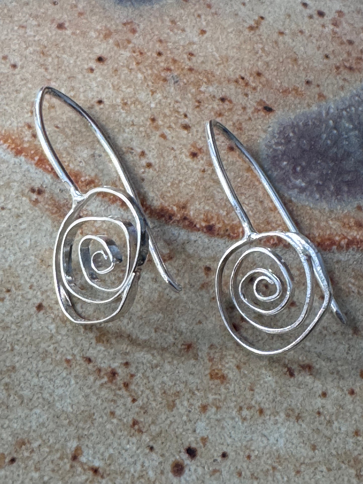 Sterling Silver Swirl Minimalist Lightweight Drop Earrings with French Hook