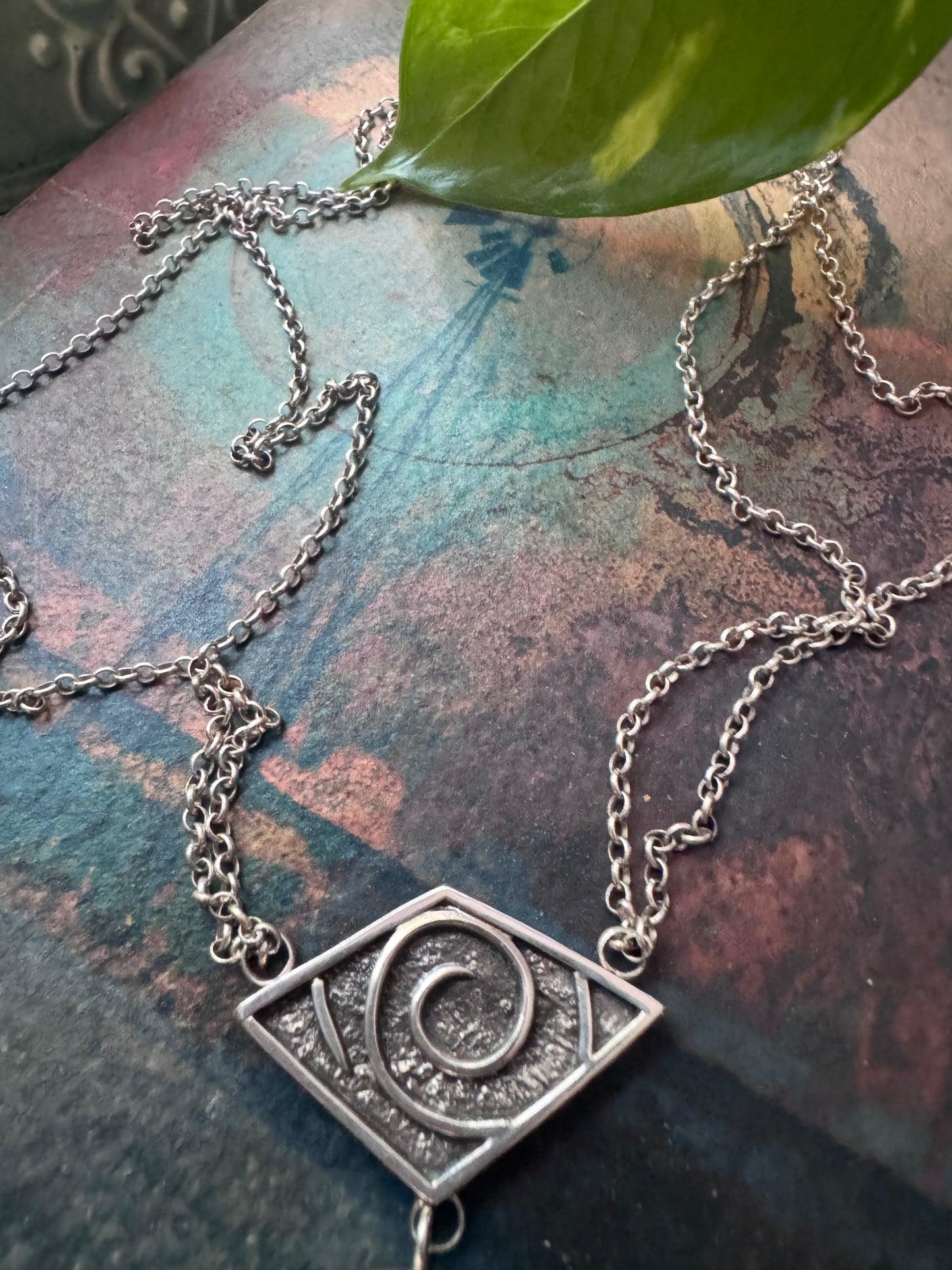 Turquoise Swirl Necklace in Sterling Silver