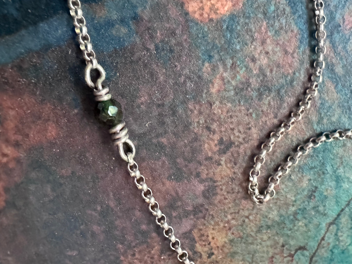 Orange Kyanite Claw Set Necklace in Sterling Silver