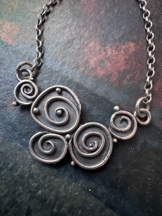 Tide Pool Sterling Silver Bib Necklace