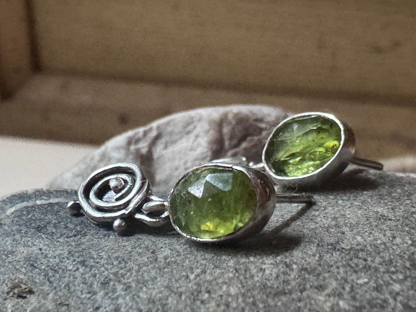 Peridot Sterling Silver Tide Pool Drop Earrings