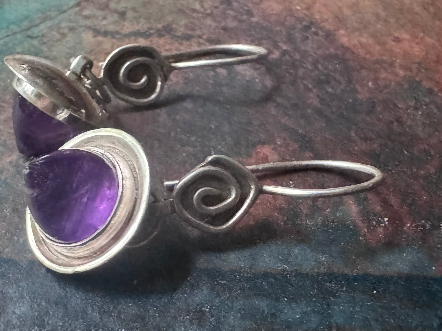 Vessel Amethyst Tide Pool Sterling Silver Drop Earrings