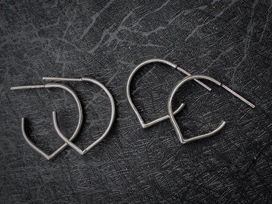 Sterling Silver Lotus Hoop Earrings