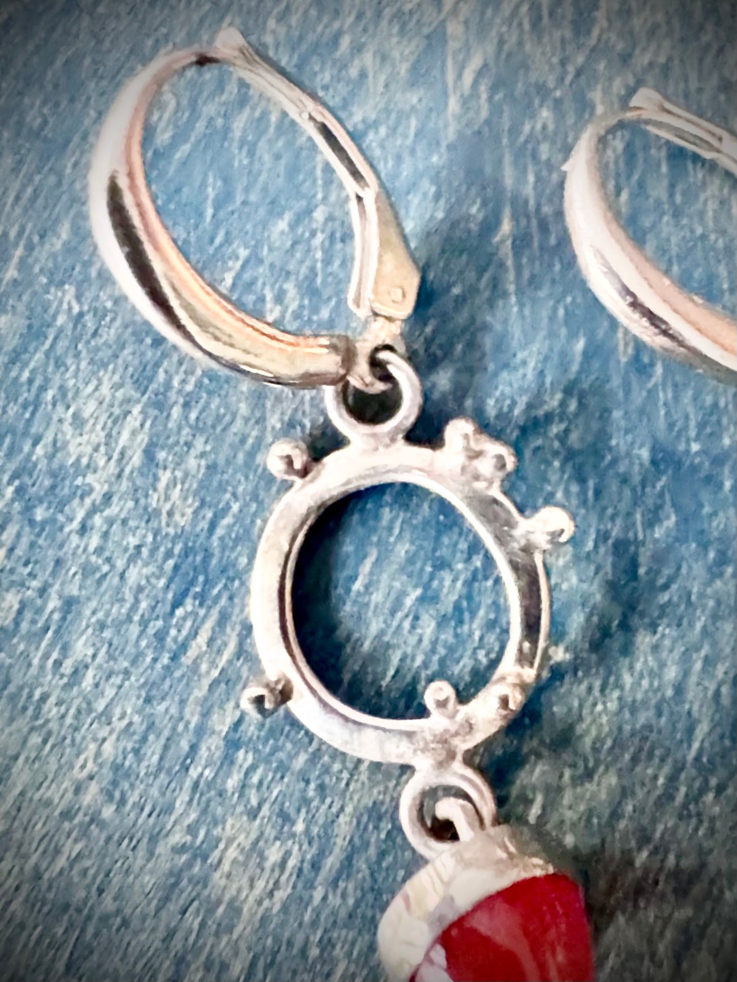 Orange Carnelian Points with Sterling Silver with Sterling Seeds Disc Dangle Earrings