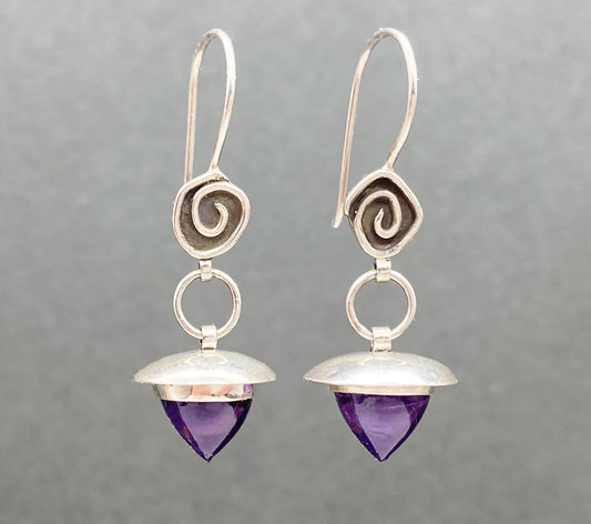 Vessel Amethyst Tide Pool Sterling Silver Drop Earrings
