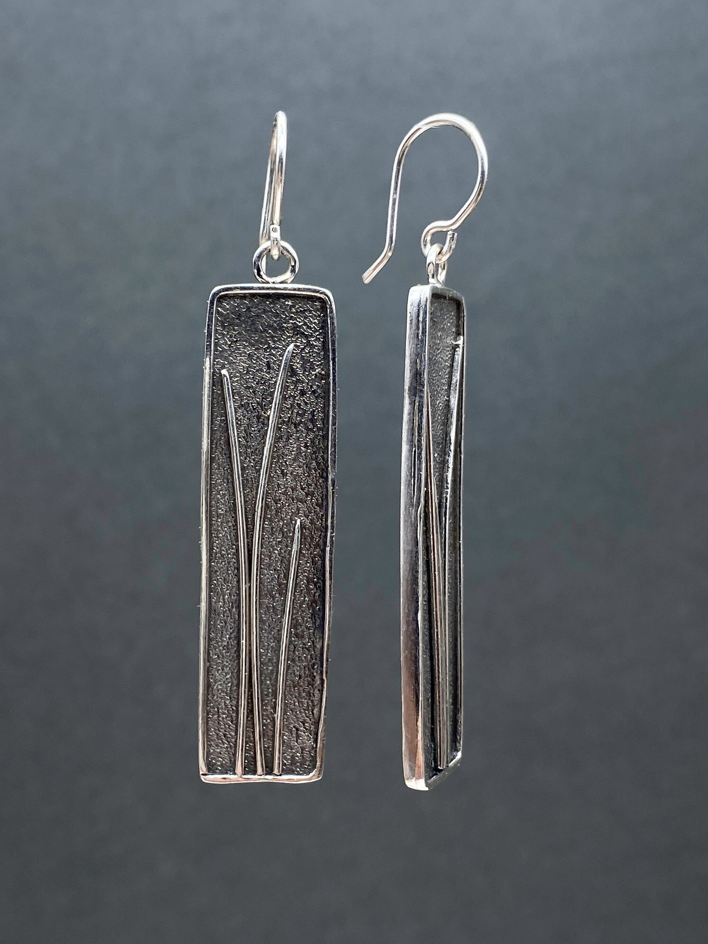 Beach Grass Sterling Silver Earrings