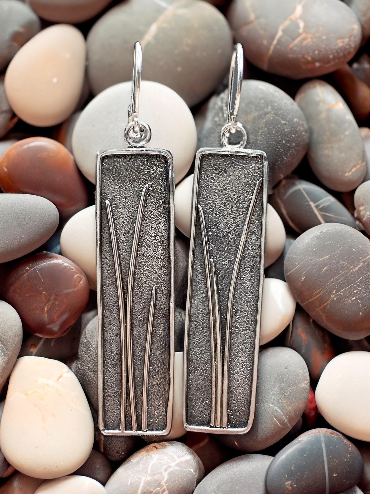 Beach Grass Sterling Silver Earrings