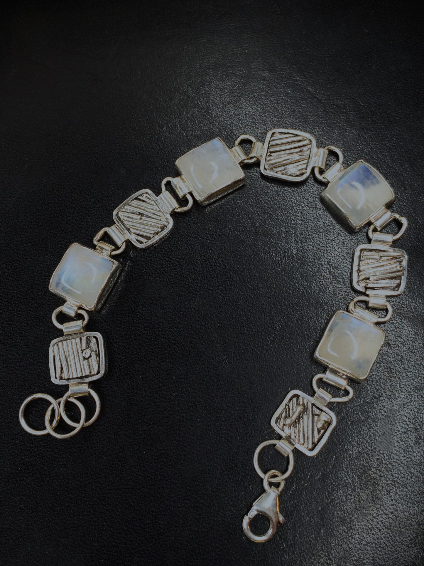 Moonstone Silver Link Bracelet