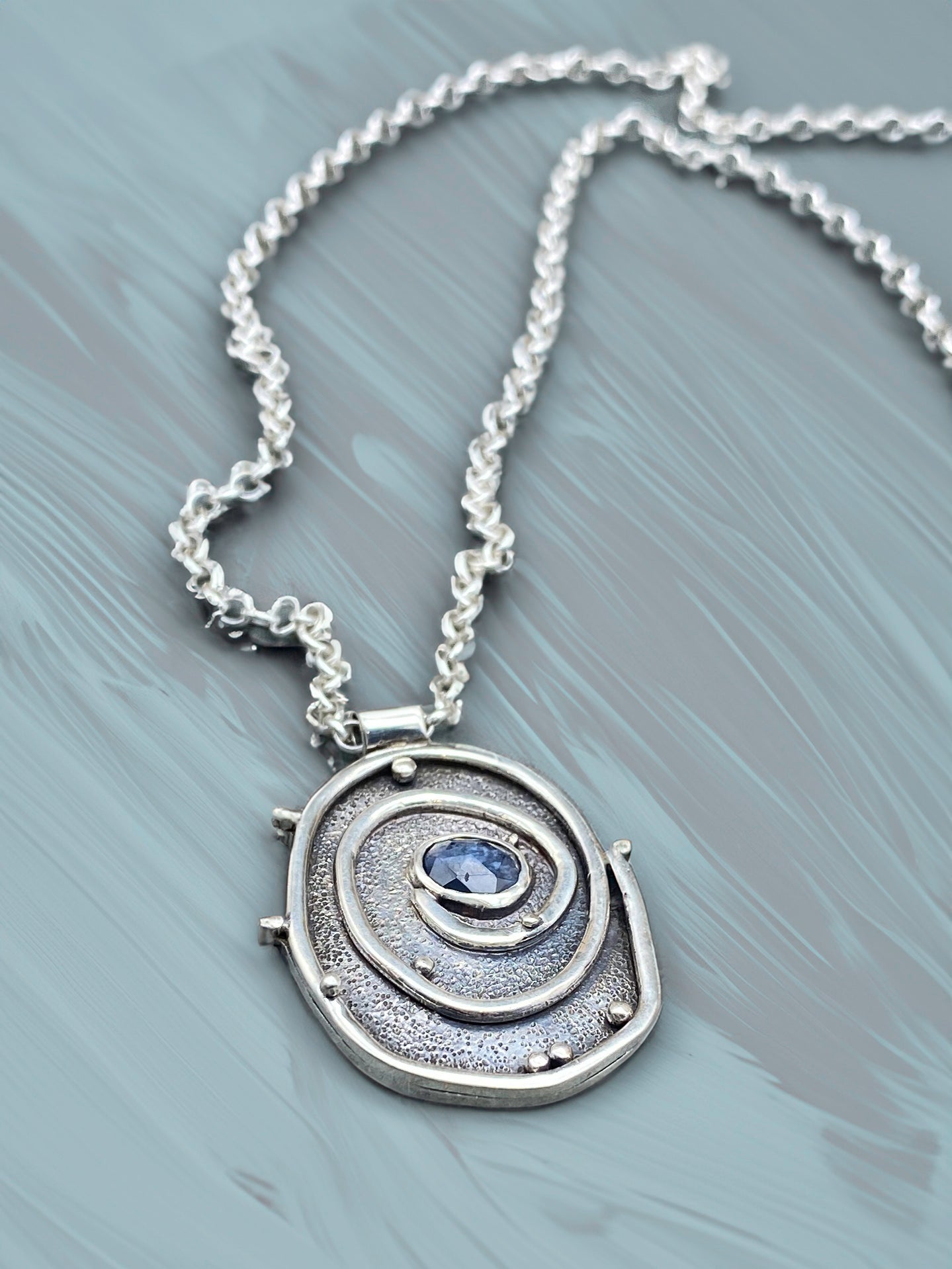 Deep Blue Sea Spinel and Sterling Signature Tidepool Design
