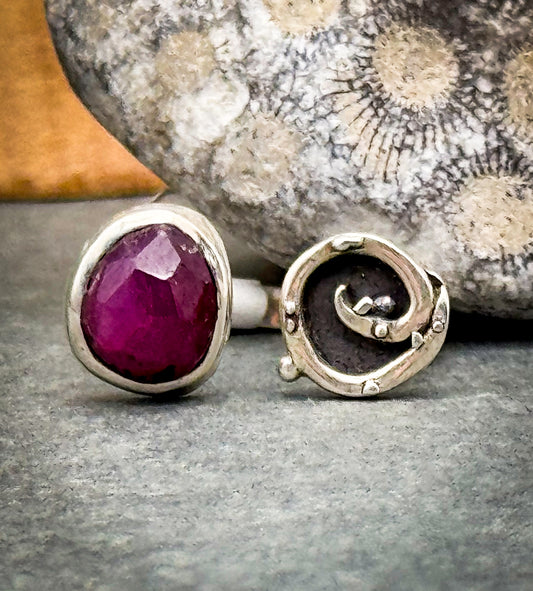 Winza Ruby Split Ring in Sterling Silver