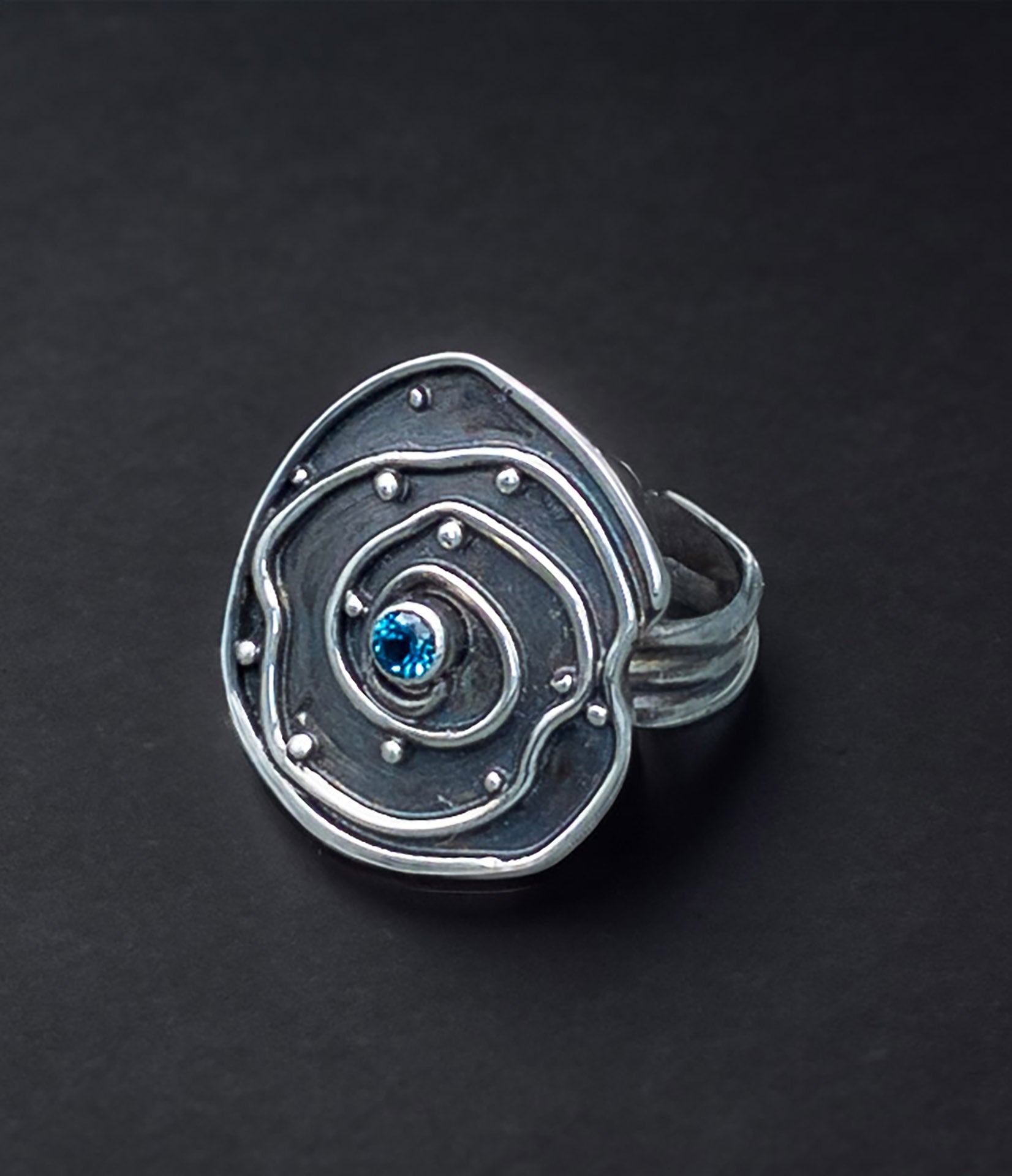 Tide Pool Ring with London Blue Topaz – Ten26 Studio Jewelry