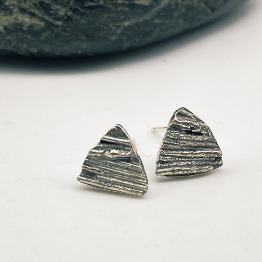 Triangle Twig Texture Stud Earrings